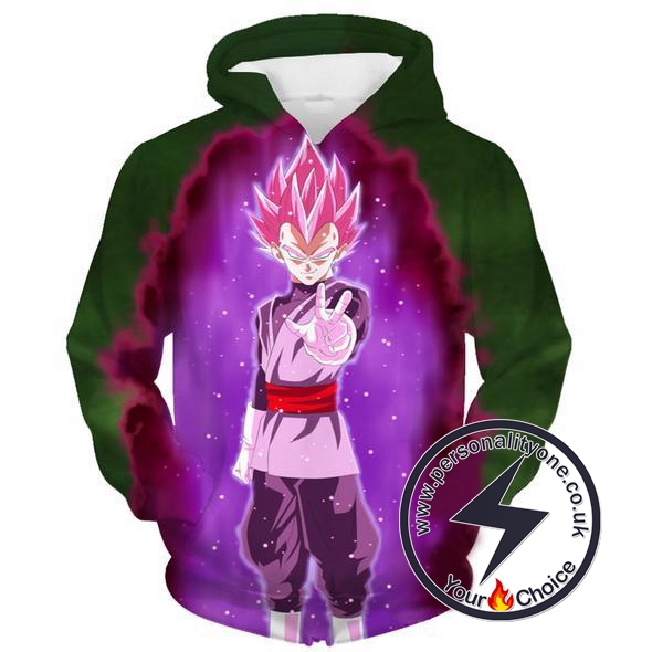 Dragon Ball Z - Black Goku Rose 3D - Hoodies